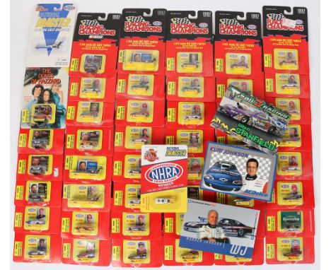 Forty Five Racing Champions Drag Racing Models, 1:444 scale diecast replica with collectors cards and stands,1997 edition, pl