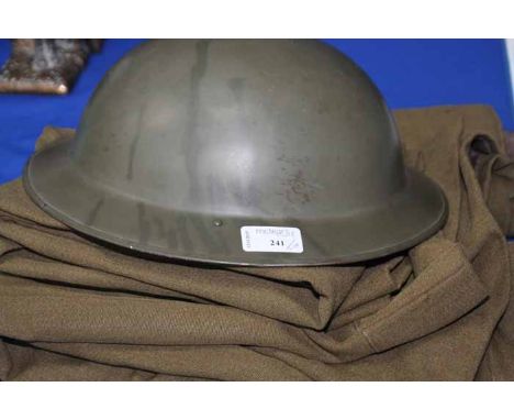 WWII ALLIED BELGIAN 1930'S STEEL HELMET 
with decal; together with an officer's uniform