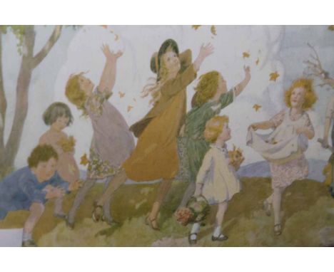 COLOUR LITHOGRAPH AFTER MARGARET W. TARRANT (1888 - 1959)
depicting frolicking woodland animals, framed and under glass, 43.5