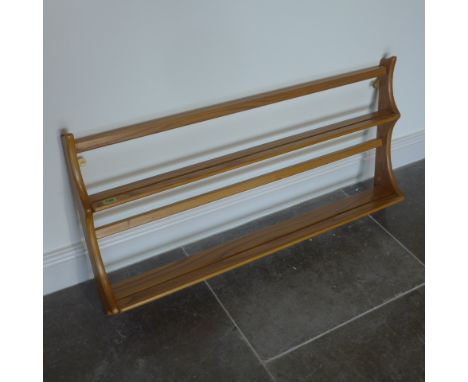 An Ercol Golden Dawn blonde elm wall shelf - Height 49cm x Width 96cm - in good condition 