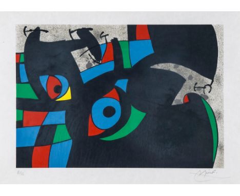 Joan Miró (1893-1983) - Plate VI (M.803) lithograph printed in colours, 1971, signed in pencil, numbered XV/XX, from a duluxe