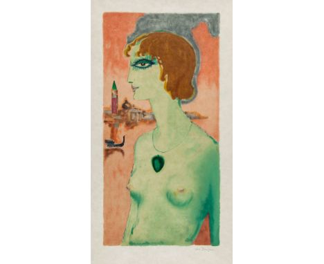 Kees van Dongen (1877-1968) - La Marquise de Casati the rare lithograph printed in colours, circa 1950, signed in pencil, on 