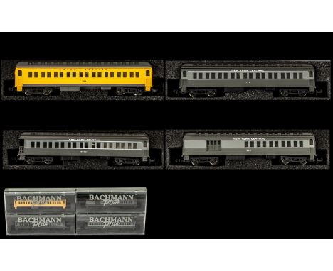 Bachmann Plus Collection of N Scale Miniature Railway Model Coaches 4 in total. Comprises 1, Union Pacific 1086 coach 2, New 