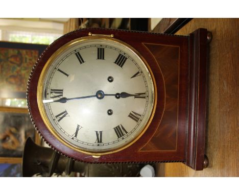 A late 19th century mahogany dome top mantel clock, the Gustav Becker movement striking on five straight gongs, 35.5cm high. 