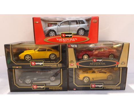 Bburago, a boxed Group of 1:18 Scale Commercial Vehicles. Includes Maserati 2300 GT 1998 #3341 with others. Although unchecke