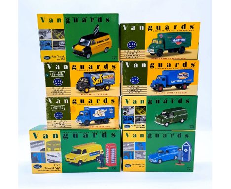 Vanguards, a boxed 1:64 Scale Commercial group which includes VA6000 Ford Thames Trader Van "Martini", VA06604 Ford Transit&n