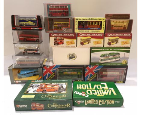 Corgi, Atlas &amp; Similar, a boxed Group of Mixed Scale Public Transport Vehicles. Includes Original Omnibus Series with oth
