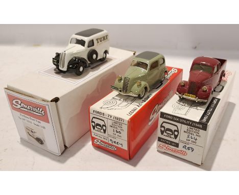 Somerville Models, a boxed Trio of 1:43 Scale Ford Vehicles. Includes No. 107 Ford 5CWT Van TF01, No. 503 Ford 8-7Y (1937) &a