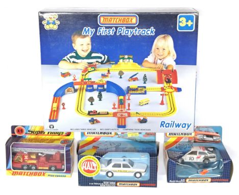 Matchbox Superkings &amp; similar, My First Playtrack, K-95, K-142 &amp; K9, a boxed Railway, Car &amp; Emergency vehicle gro