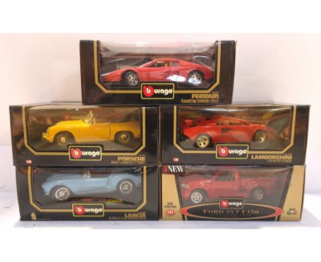 Bburago, a boxed Group of 1:18 Scale Commercial Vehicles. Includes Lamborghini Countachi (1988) #3047 with others. Although u