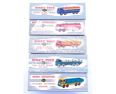 Dinky Toys (Norev/Atlas Editions) Commercial boxed group, to include 943 Leyland October Tanker "ESSO", 942 Foden I4-TON Tank