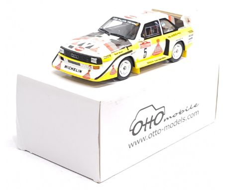 Otto Models, 1:18 Scale, Audi Quattro S1 Racing Car No. 5, boxed. &nbsp;Although unchecked for completeness condition&nbsp;ge