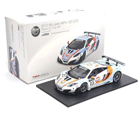 TSM Model, 1:18 Scale, 2012 McLaren MP4-12C GT3 Macau GT Cupo #23, boxed. &nbsp;Although unchecked for completeness condition