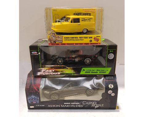 Joyride and Marks &amp; Spencer, a boxed Trio of TV &amp; Film Large Scale Vehicles. Includes James Bond Casino Royale Aston 