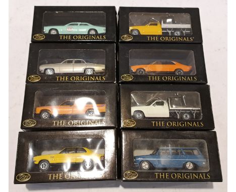 Trax, a boxed Group of The Originals Series 1:43 Scale Commercial Vehicles. TR41 Holden EJ Special Station Sedan with others.