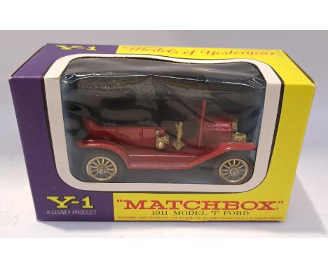 Matchbox, a boxed 1:42 Scale&nbsp; Y-1 1911 Model T Ford (Textured Roof). Although unchecked for completeness condition appea