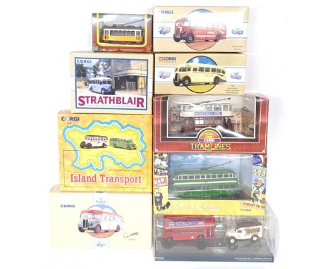 Corgi Classics &amp; similar, a boxed Bus, Coach &amp; Tram group. &nbsp;Although unchecked for completeness condition genera