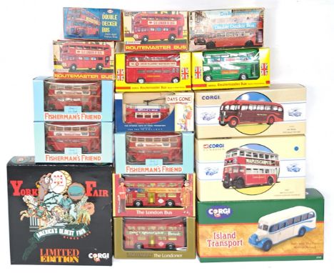 Corgi, Lone Star, Lledo &amp; similar, a boxed Bus, Coach &amp; Tram group. &nbsp;Although unchecked for completeness conditi