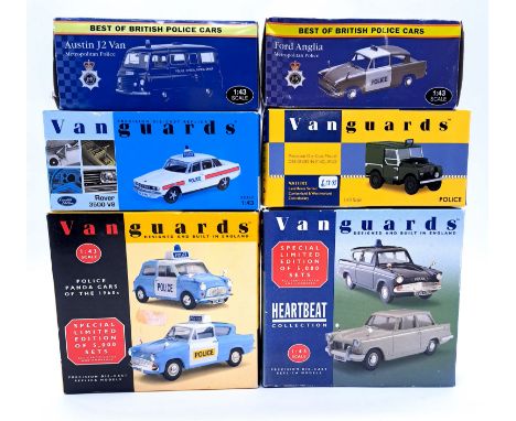Vanguards and Atlas, a boxed 1:43 scale police group, which includes Austin J2 Van "Metropolitan Van", VA06503 Rover 3500 "Ha