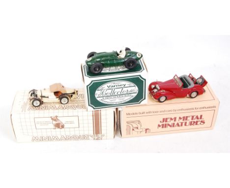 Three various boxed mixed scale white metal diecasts to include a JEM Metal Miniatures No. JM2, MGC Collectables No. 5 Connau