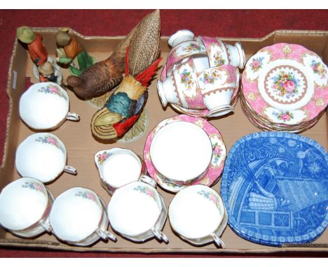 A single box of various china wares to include a part Royal Albert Lady Carlisle tea service, various blue &amp; white Swedis