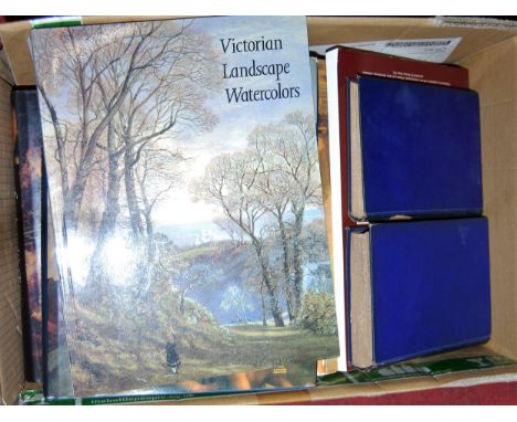 A single box of art reference books including Norwich School, Cotman and others