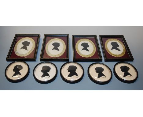 A collection of assorted portrait silhouettes, to include L.W. Moorhouse Leach etc