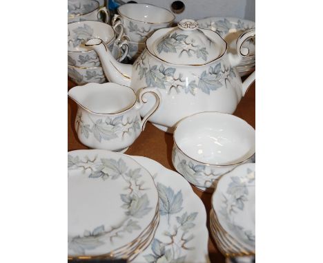 A Royal Albert six place setting tea service, in the Silver Maple pattern; together with an Alfred Meakin Art Deco part tea s