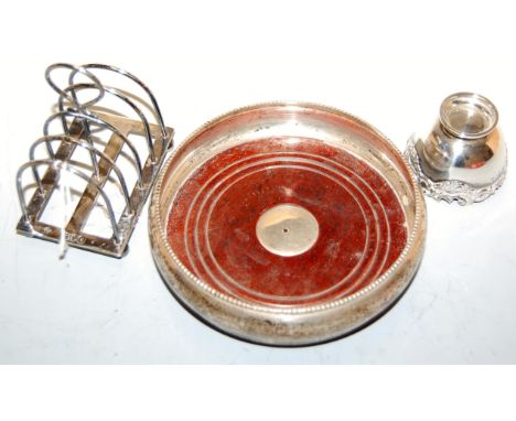 A late Victorian silver four division toast rack, by William Hutton &amp; Sons, London 1896; together with a modern silver bo