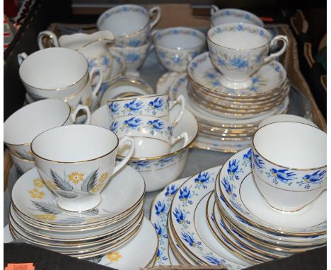 A Tuscan Fine English Bone China part tea service; together with a Windsor China part tea service; and Melite teawares etc