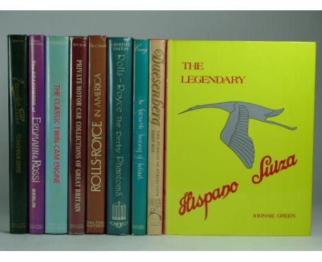 Dalton Watson Publications. A set of eight books by this publisher, all 1st ed,  to include: The Legendary Hispano Suiza by J