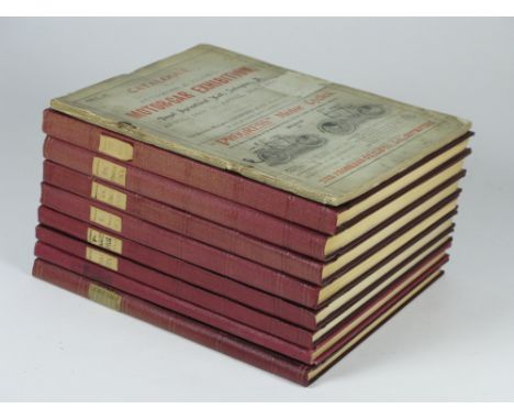 Motor-Car Exhibition Catalogues 1899-1908. A rare set of official catalogues for the motor shows held at the Royal Agricultur