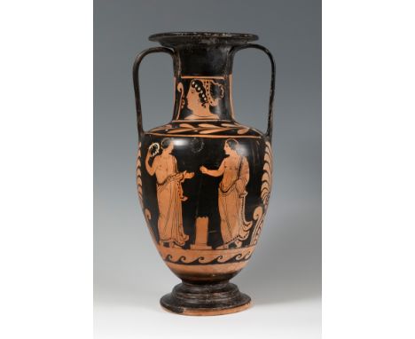 Amphora; Greece, 4th century BC.Red-figure pottery.Provenance: Private Spanish collection.Thermoluminescence test attached.Me