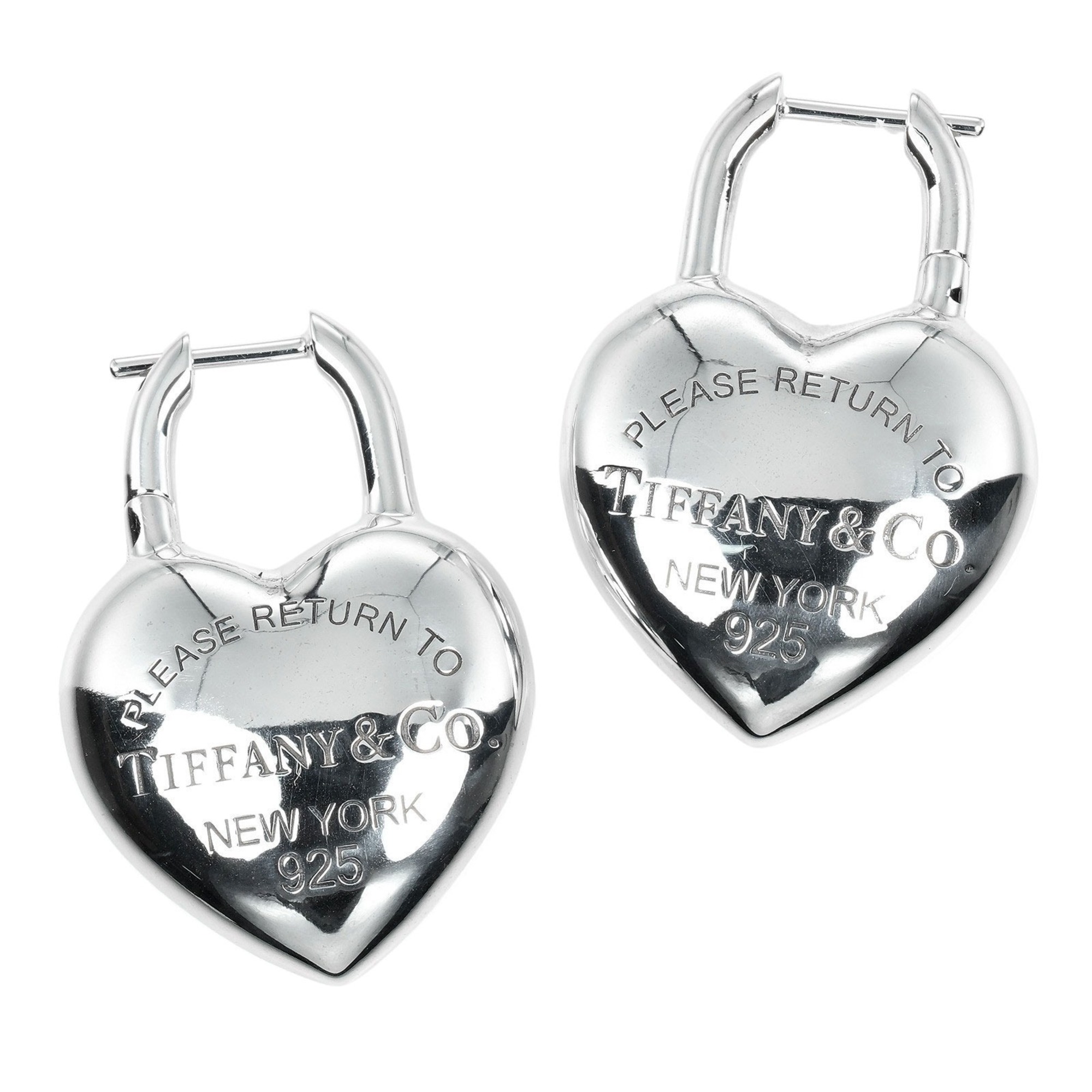 Tiffany & Co. Return to Full Heart Earrings, 925 Silver, Approx. 21.82g