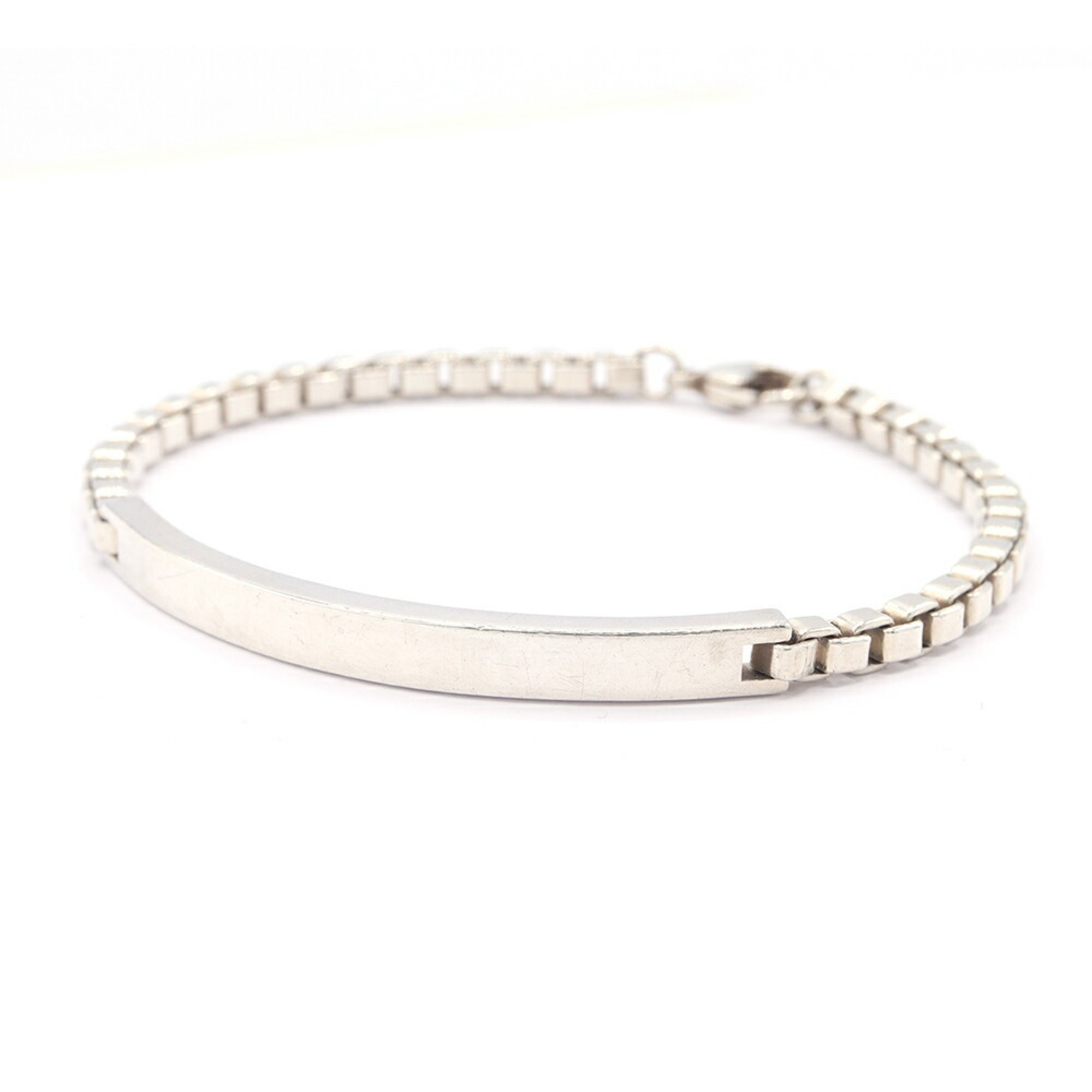 Tiffany & Co. Venetian Link ID Bracelet, Sterling Silver 925 Chain Plate, Women\'s/Men\'s.