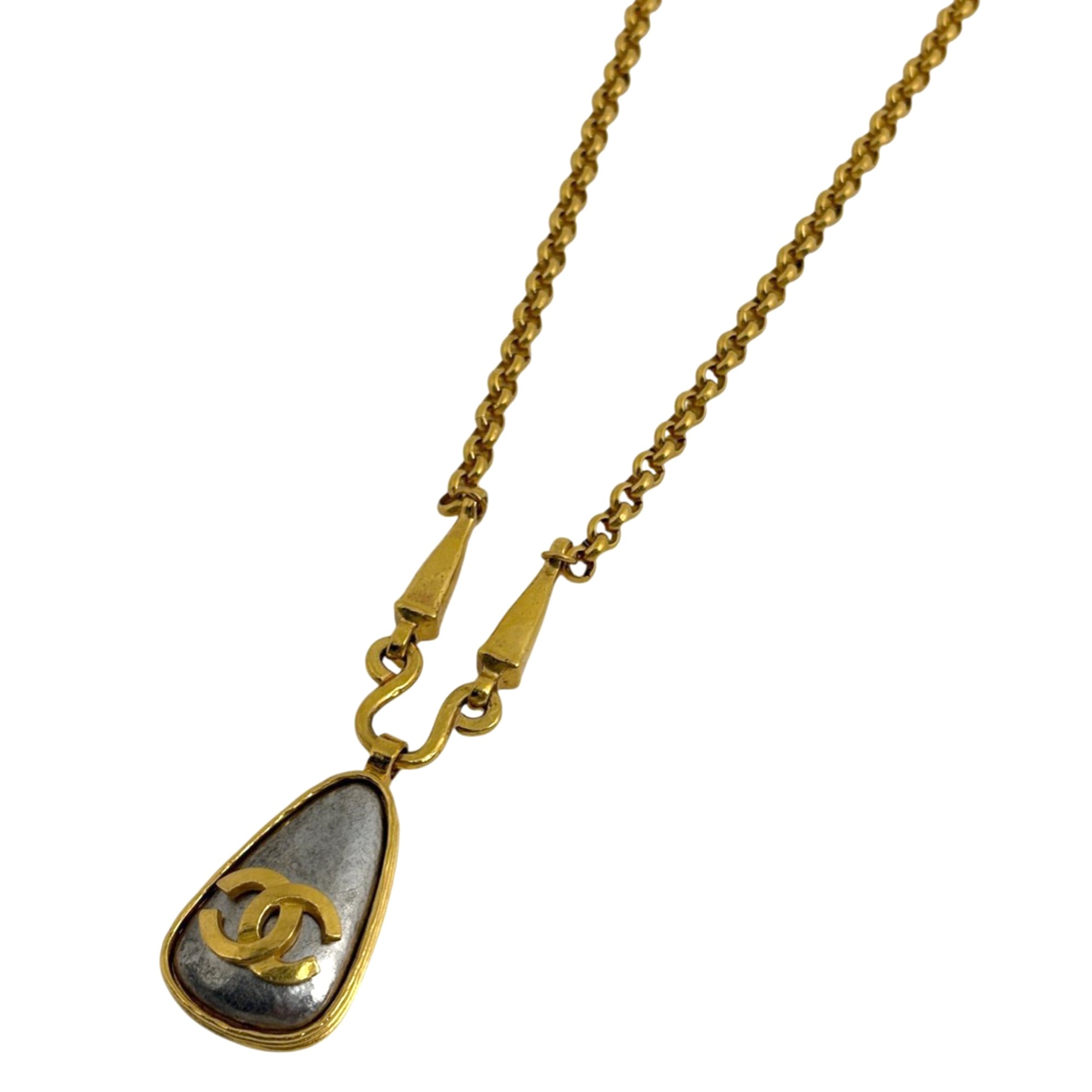 CHANEL Coco Mark Chain Necklace, CC Long GP Gold, Women\'s