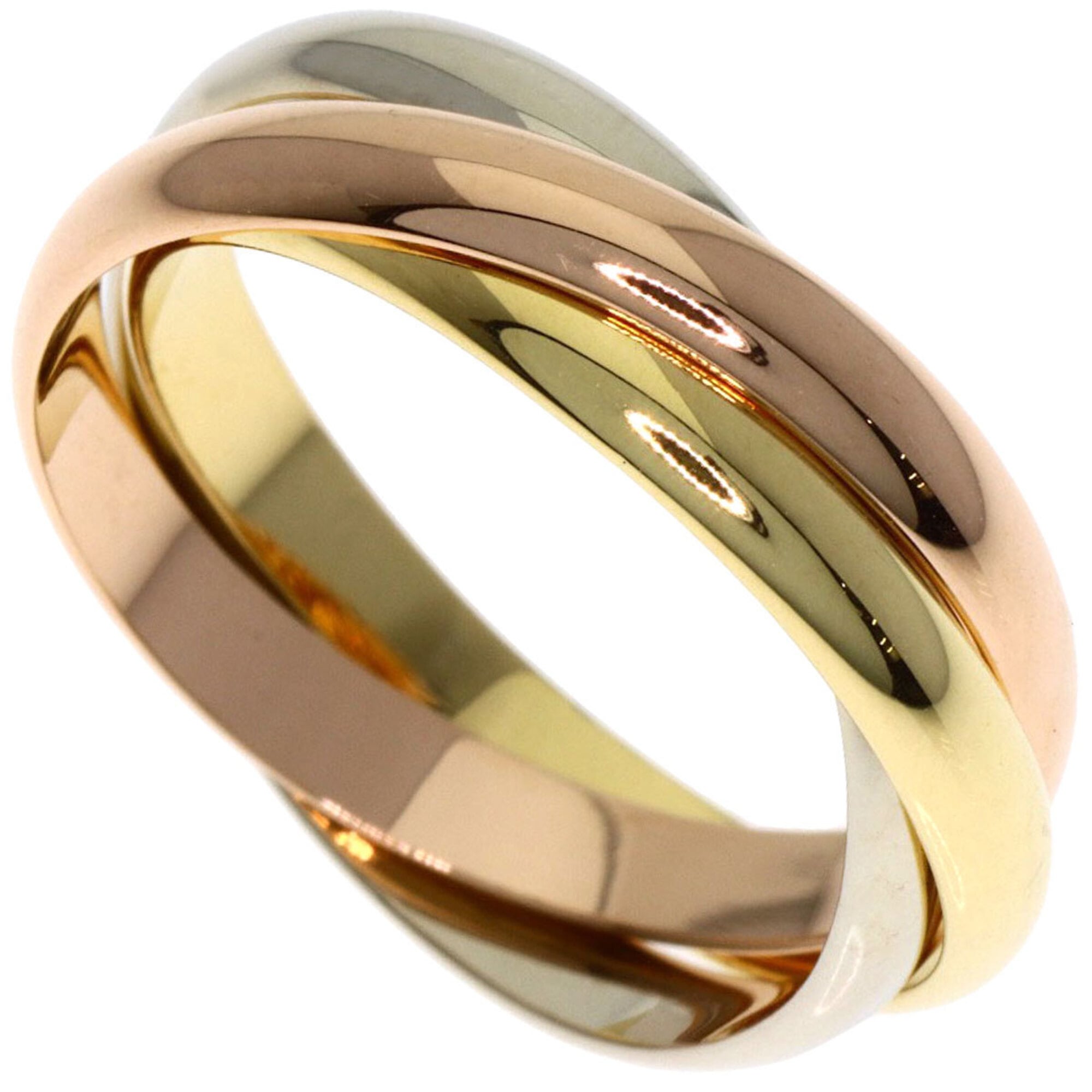 Cartier Trinity SM #48 Ring, 18K Yellow Gold/18K Pink White Gold, Women\'s.
