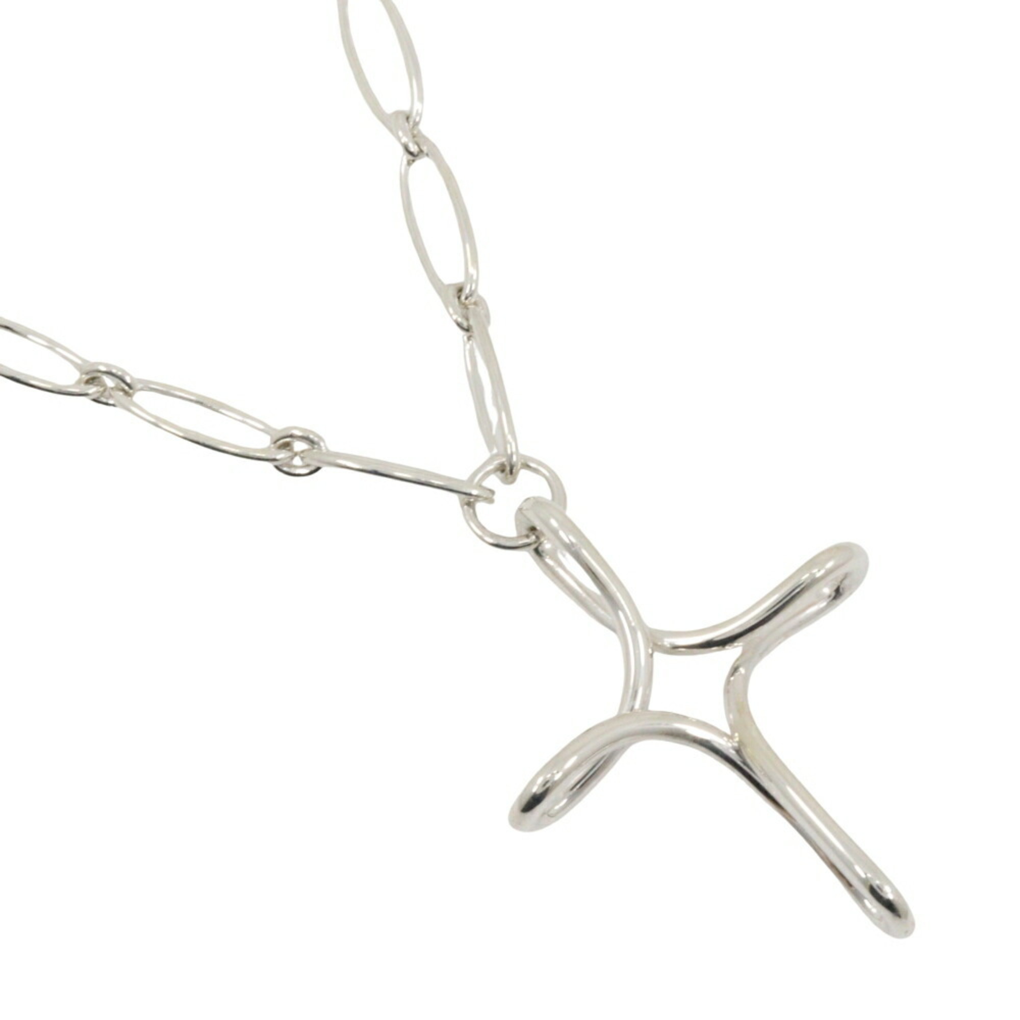 Tiffany & Co. Large Infinity Cross Necklace Elsa Peretti Silver 925 Approx. 22.5g Women\'s