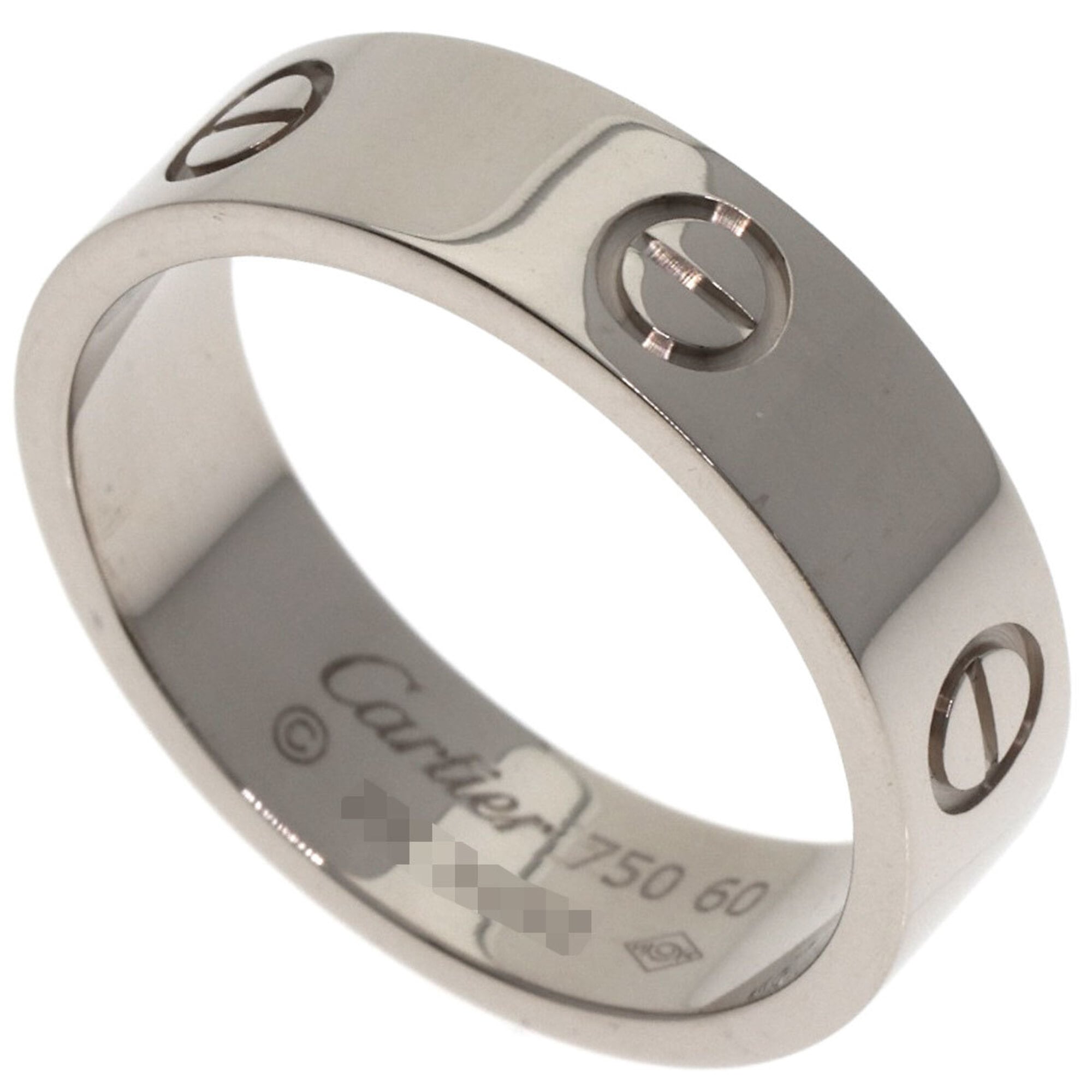 Cartier Love Ring #60, 18K White Gold, Unisex, CARTIER