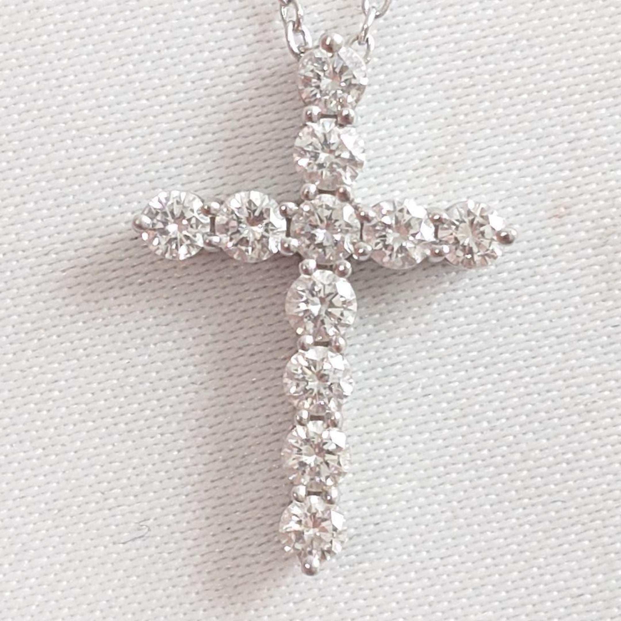 Tiffany Small Cross Diamond Necklace 7390 (Tiffany, polished)