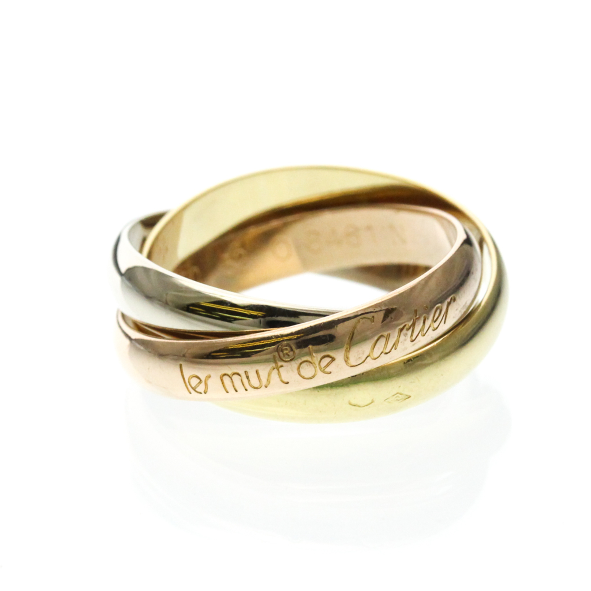 Cartier Trinity Yellow Gold (18K),Pink Gold (18K),White Gold (18K) Fashion No Stone Band Ring Gold