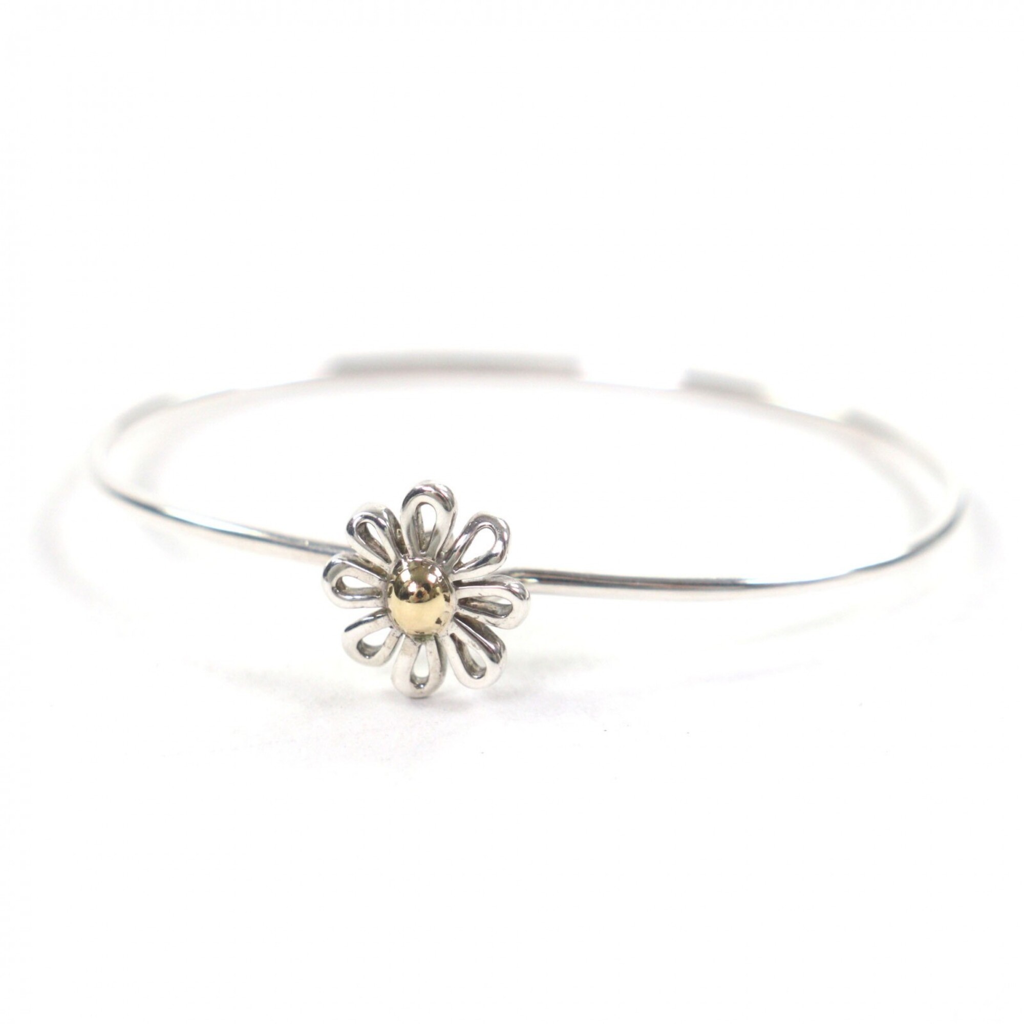 TIFFANY&Co. Tiffany Daisy Flower 925 750 Combination Bracelet Bangle Silver Gold Weight 7.1g Women\'