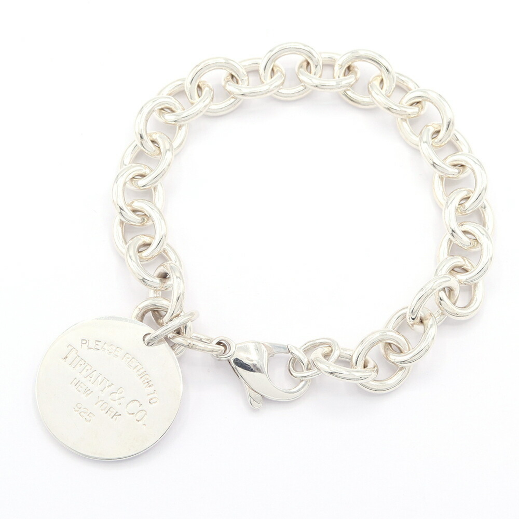 Tiffany & Co. Return to Round Tag Bracelet, Sterling Silver 925 Bangle, RTT, Women\'s, TIFFANY CO.