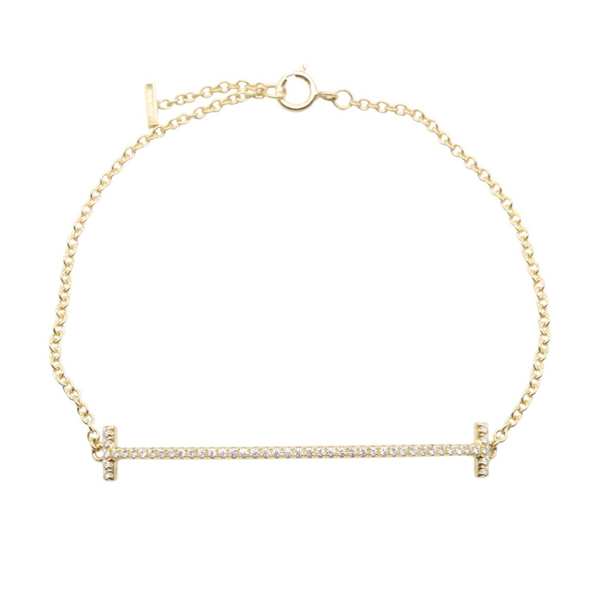 Tiffany & Co. T Smile Small Diamond Bracelet - 18K (Yellow Gold) Bracelet, Diamond, Women\'s, Gold T