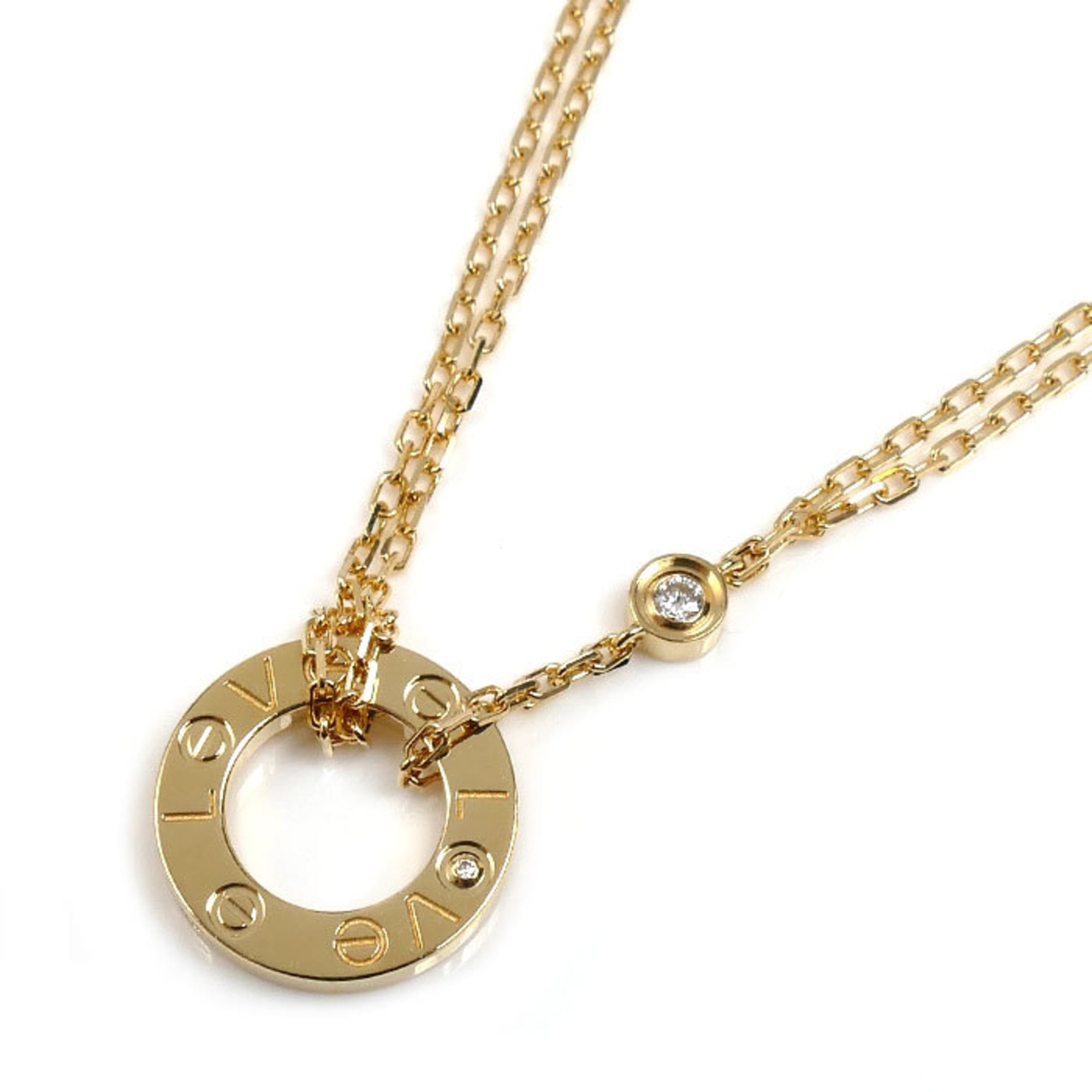 CARTIER 18KYG Yellow Gold Love Diamond Necklace (B7219500) - 6.2g, 40.5cm, Women\'s