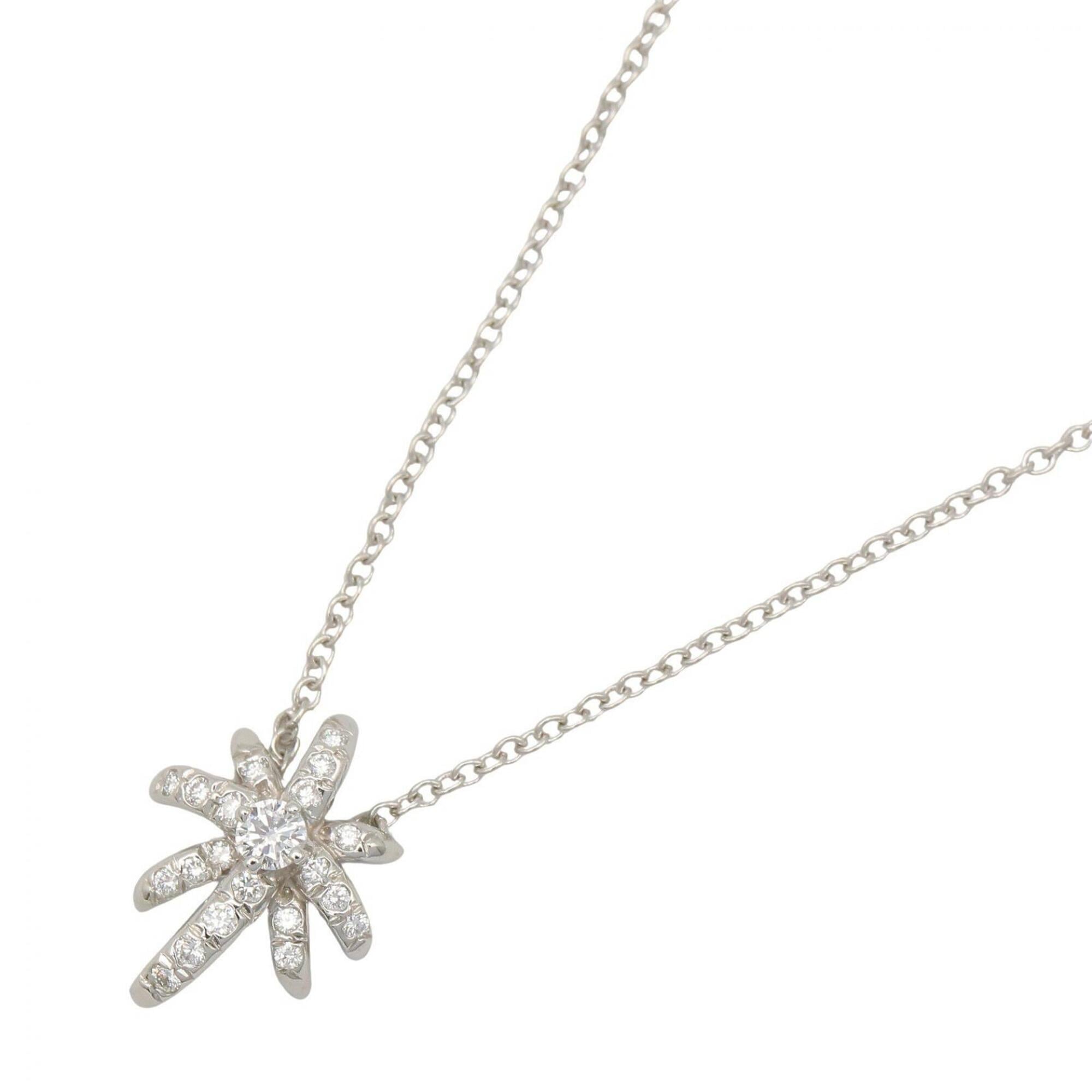 Tiffany & Co. Fireworks Diamond Necklace, Platinum 950, Women\'s, Clear/Silver Tone
