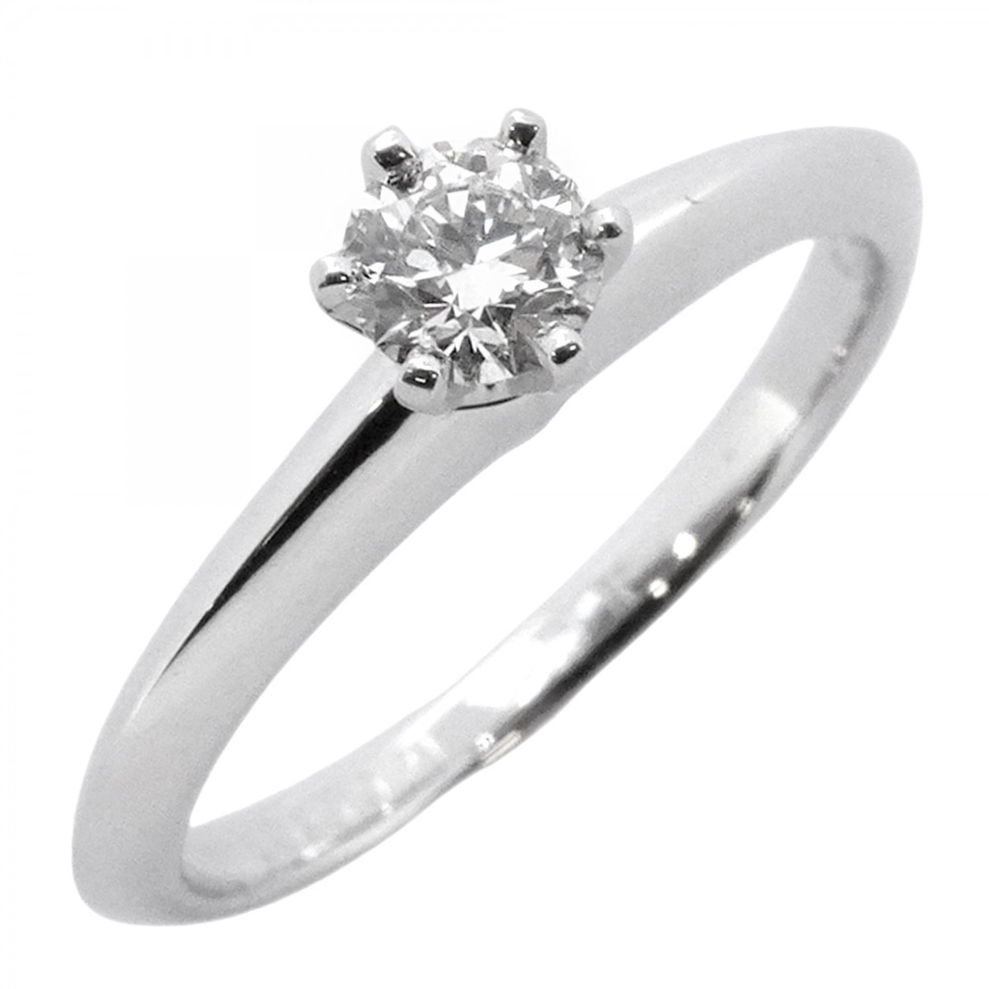 Tiffany & Co. Solitaire Ring, 1PD (One Diamond), Pt950 Platinum, 0.22ct Diamond, Size 8, Women\'s, P