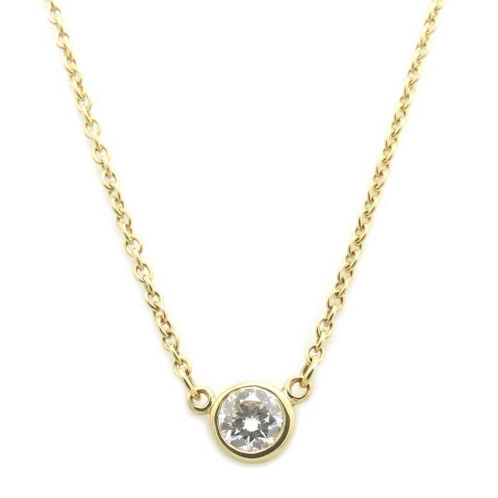 TIFFANY&Co. Tiffany & Co. By the Yard Necklace, 1P Diamond, Elsa Peretti, K18YG, Women\'s, 295360