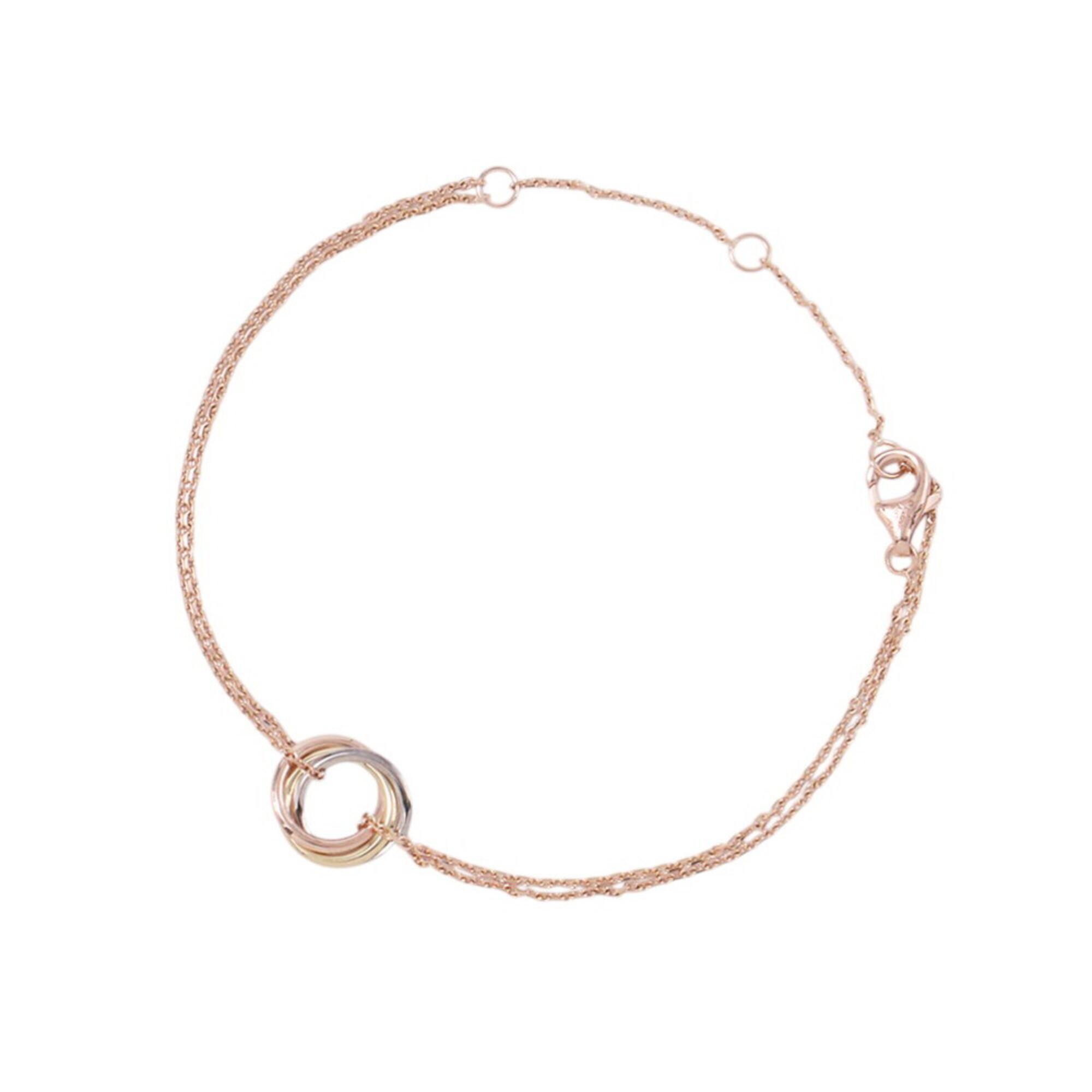 Cartier Trinity Bracelet 18K Yellow Gold Pink White B6036818