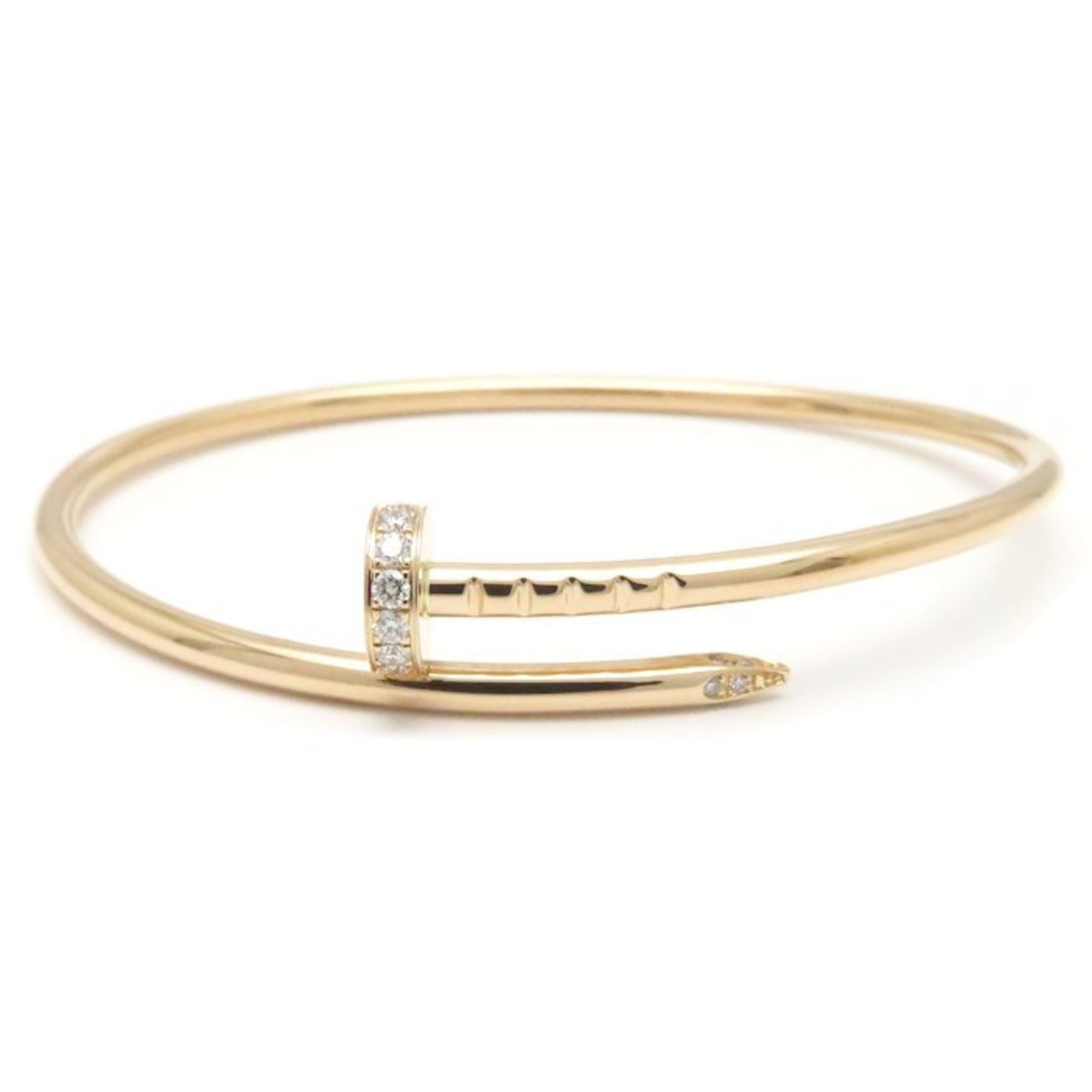 CARTIER Juste un Clou SM Bangle, Small Model, Diamond, Size #15, 18KPG, Women\'s, B6065800 295220